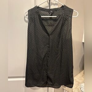 H&M Black Polka Dot Sleeveless Blouse Medium